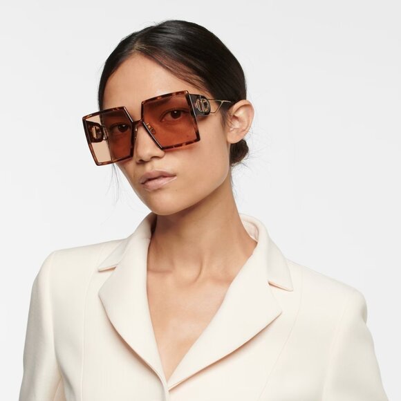 NEW Dior 30MONTAIGNE SU CD40030U 53Y 26L0 Havana Brown Women Square Sunglasses - Picture 11 of 11